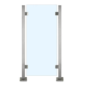 Stainless Steel 1 - 9/16" Square Glass Clamp Newel Post (EQ64002P) - Stair Parts USA