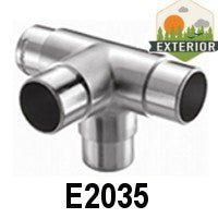 Stainless Steel 4 - Way Corner Fitting for 1 - 2/3" Handrail (E2035) - Stair Parts USA