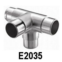 Stainless Steel 4 - Way Corner Fitting for 1 - 2/3" Handrail (E2035) - Stair Parts USA