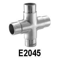 Stainless Steel 4 - Way Cross Fitting for 1 - 2/3" Handrail (E2045) - Stair Parts USA