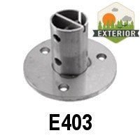 Stainless Steel Anchorage / 3 - 5/16" Dia. X 15/64", 3 Holes 7/16" Dia. for Tube 1 2/3" diameter (E403) - Stair Parts USA