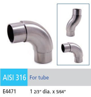 Stainless Steel Articulated Elbow Fitting for 1 - 2/3" Handrail (E4471) - Stair Parts USA