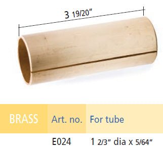 Stainless Steel Connector in Brass with Collar for 1 - 2/3" Handrail x 5/64" (E024) - Stair Parts USA
