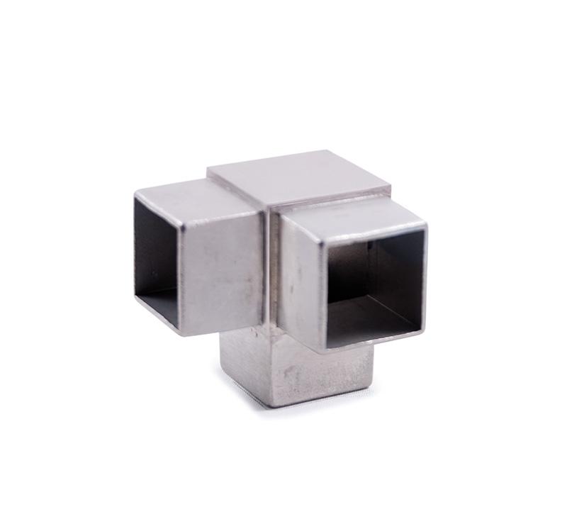 Stainless Steel Corner Fitting for Square Tube 1 - 9/16" (E4723) - Stair Parts USA