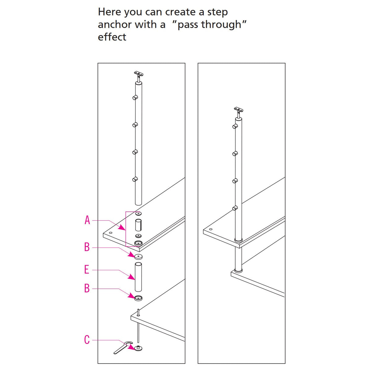 Stainless Steel End Cap for Floating Steps and 1 - 2/3" Round Stainless Steel Tube (ES33020) - Stair Parts USA