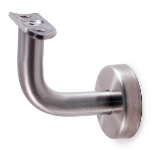 Stainless Steel Handrail Support / 3 - 9/32" x 3 - 13/32" and 3/4" dia. Includes Flange Canopy, and Mounting Plate for Tube 1 1/3" to 1 2/3" Dia. (E022 - S) - Stair Parts USA