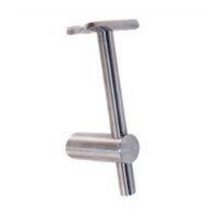 Stainless Steel Handrail Support / 4 - 59/64", With Rigid Mounting Plate and Screws, For 1 - 2/3" dia. Tubular handrail, Adjustable in Height (E0225, E0226) - Stair Parts USA