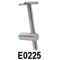 Stainless Steel Handrail Support / 4 - 59/64", With Rigid Mounting Plate and Screws, For 1 - 2/3" dia. Tubular handrail, Adjustable in Height (E0225, E0226) - Stair Parts USA