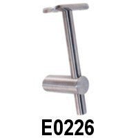 Stainless Steel Handrail Support / 4 - 59/64", With Rigid Mounting Plate and Screws, For 1 - 2/3" dia. Tubular handrail, Adjustable in Height (E0225, E0226) - Stair Parts USA