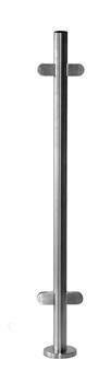 Stainless Steel Interior 1 3/16" Double Side Glass Clamp Newel Post (EQ24004P90) - Stair Parts USA