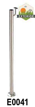 Stainless Steel Newel Post 1 - 2/3" with Flange Canopy and Integrated Handrail Bracket - Stair Parts USA