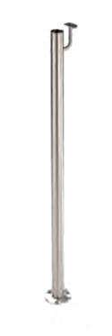 Stainless Steel Newel Post 1 - 2/3" with Flange Canopy and Integrated Handrail Bracket - Stair Parts USA