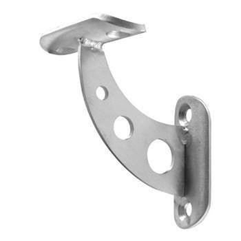 Stainless Steel Rigid 2 9/32" x 4 1/8" Handrail Support With Mounting Plate for Tube 1 2/3" Dia. (E031 - S6) - Stair Parts USA