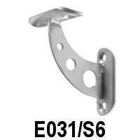 Stainless Steel Rigid 2 9/32" x 4 1/8" Handrail Support With Mounting Plate for Tube 1 2/3" Dia. (E031 - S6) - Stair Parts USA