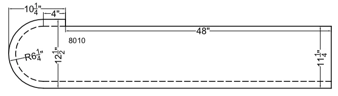 Standard 11 - 1/2" Starting Step w/10 - 1/4" Radius Returns (8010/8015) - Stair Parts USA