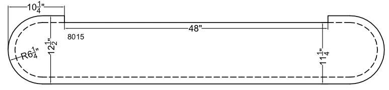 Standard 11-1/2" Starting Step w/10-1/4" Radius Returns (8010/8015)