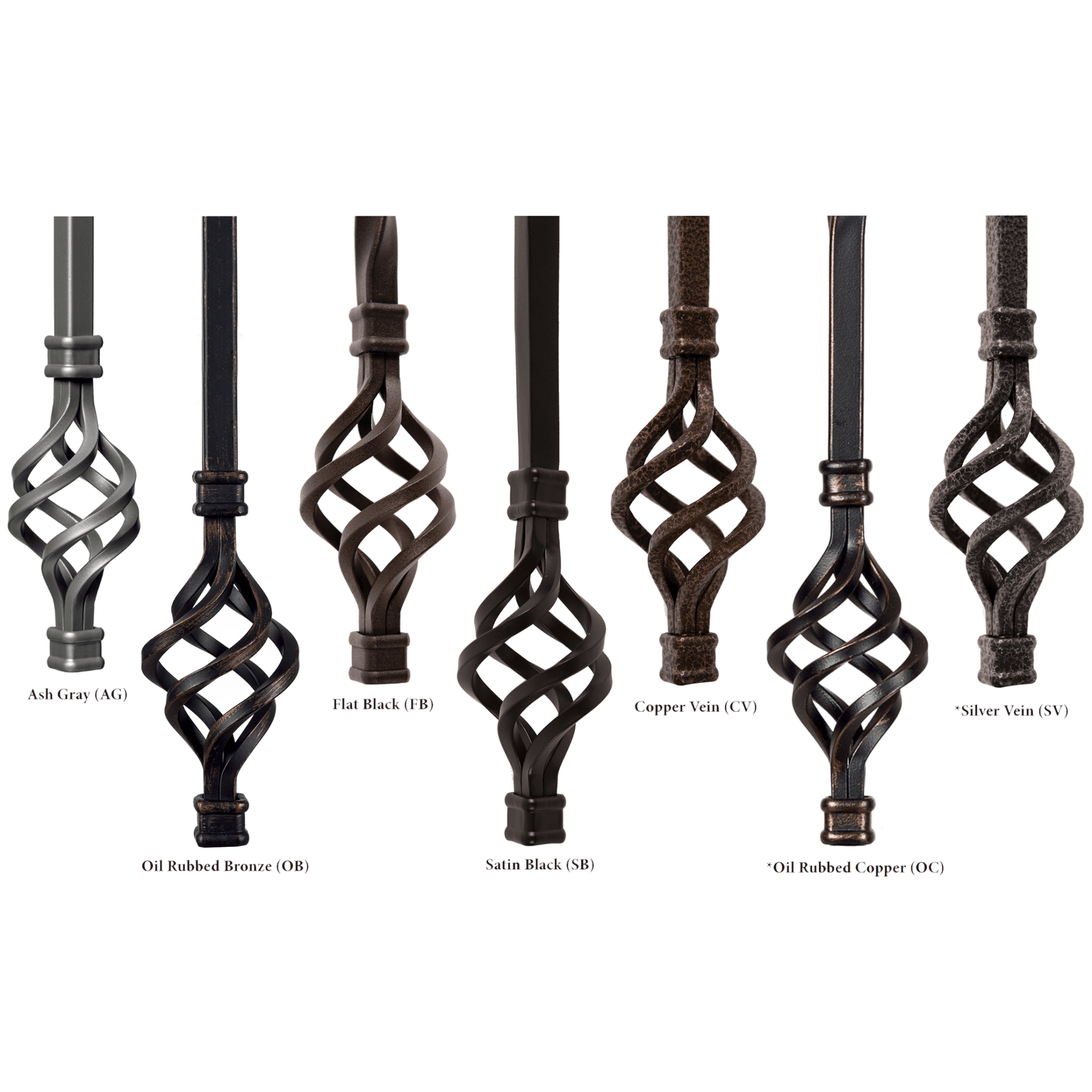 Straight Series 1/2" Square x 44"H Hollow Iron Baluster (9000)