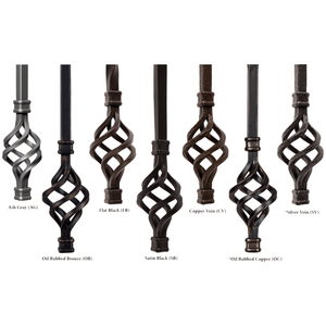 Straight Series 1/2" Square x 44"H Hollow Iron Baluster (9000)