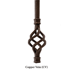 Straight Series 1/2" Square x 44"H Hollow Iron Baluster (9000)