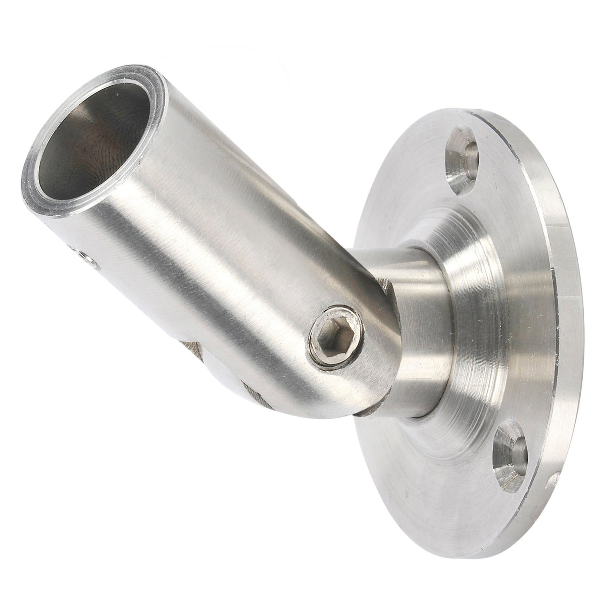 Swivel Bracket for 5/8" Horizontal Hollow Iron Bar Railing (T - CS - 5.1.2, Stainless Steel or Satin Black) - Stair Parts USA