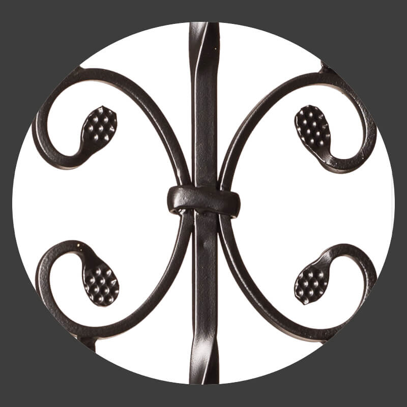 Twist Series 1/2" Square x 44"H / Double Twist with Leaves / Hollow Iron Baluster (9005) - Stair Parts USA