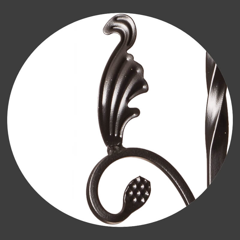 Twist Series 1/2" Square x 44"H / Double Twist with Leaves / Hollow Iron Baluster (9005) - Stair Parts USA
