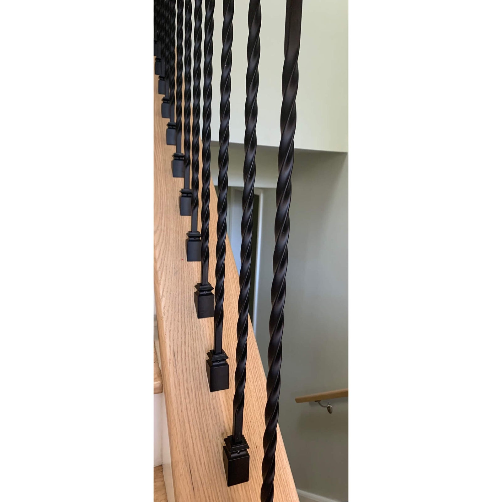 Twist Series 1/2" Square x 44"H Long 22" Twist Hollow Iron Baluster (9080)