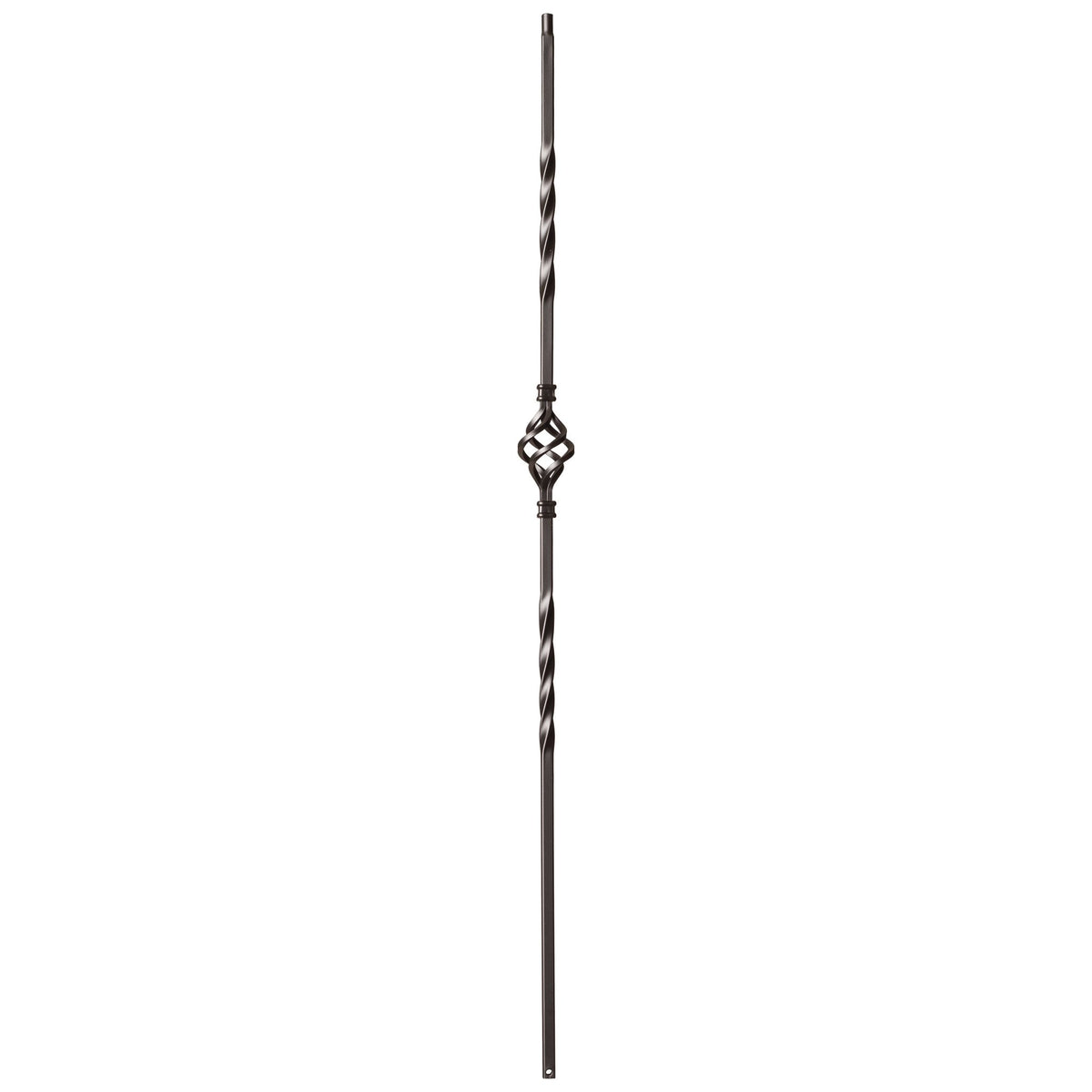 Twist Series 1/2" Square x 44"H Single Basket, Double Twist Hollow Iron Baluster (9003) - Stair Parts USA