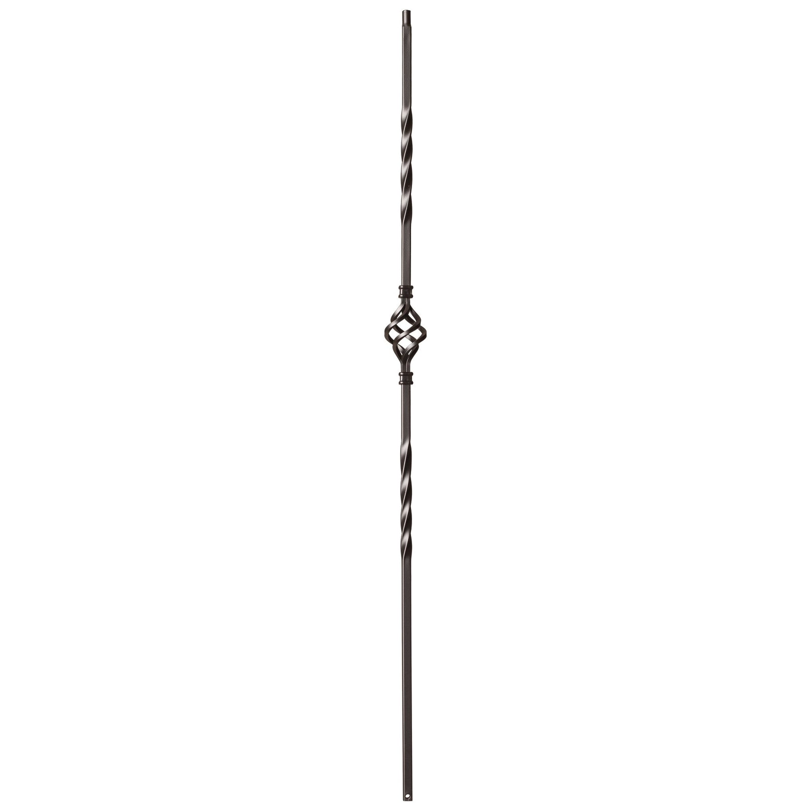 Twist Series 1/2" Square x 44"H Single Basket, Double Twist Hollow Iron Baluster (9003) - Stair Parts USA
