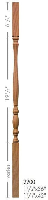 Utah 1 - 1/4" 2200 Elegant Rise Square Top Baluster (Plain or Fluted) - Stair Parts USA