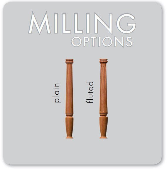 Utah 1 - 1/4" 5311 - 125 Elegant Rise Pin Top Baluster (Plain or Fluted) - Stair Parts USA