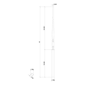 Utah 1 - 3/4" 5311 - 175 Elegant Rise Pin Top Baluster (Plain or Fluted) - Stair Parts USA