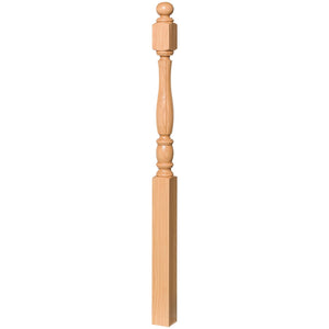 Utah 3 - 1/2" 5548 Short Block Turned Newel (48" or 60") - Stair Parts USA