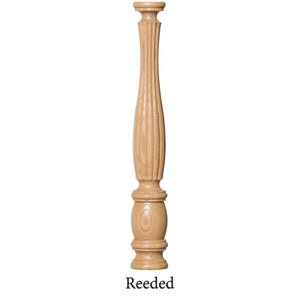 Utah 3 - 1/2" 5548R Short Block REEDED Turned Newel (48" or 60") - Stair Parts USA