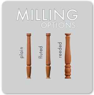 Utah 3 - 1/2" x 60" 5545 Long Block Turned Newel w/Ball Top (Plain, Fluted, Reeded) - Stair Parts USA