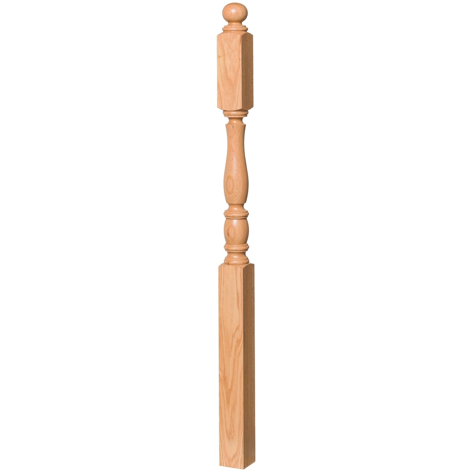 Utah 3 - 1/2" x 60" 5545 Long Block Turned Newel w/Ball Top (Plain, Fluted, Reeded) - Stair Parts USA