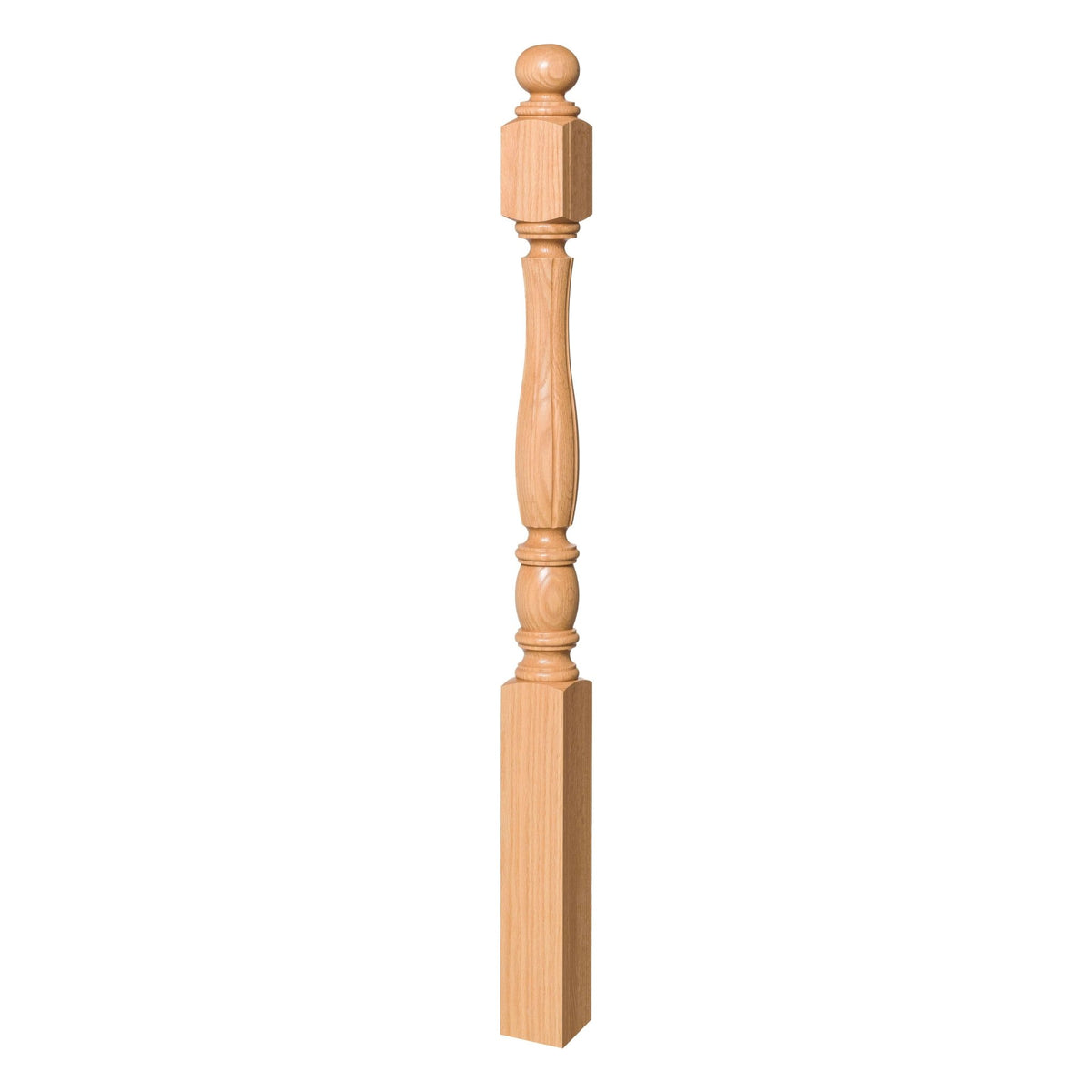 Utah 3" 5748F Short Block Fluted Turned Newel (48" or 60") - Stair Parts USA