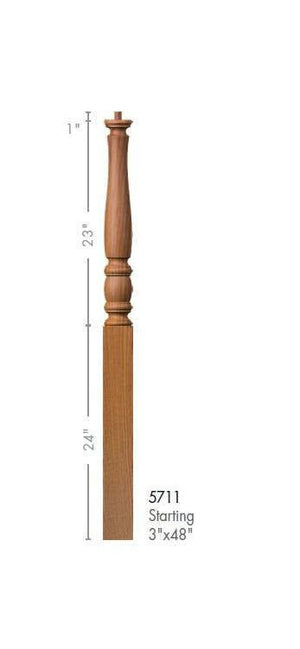 Utah 3" x 48" 5711 Pin Top Turned Newel - Stair Parts USA