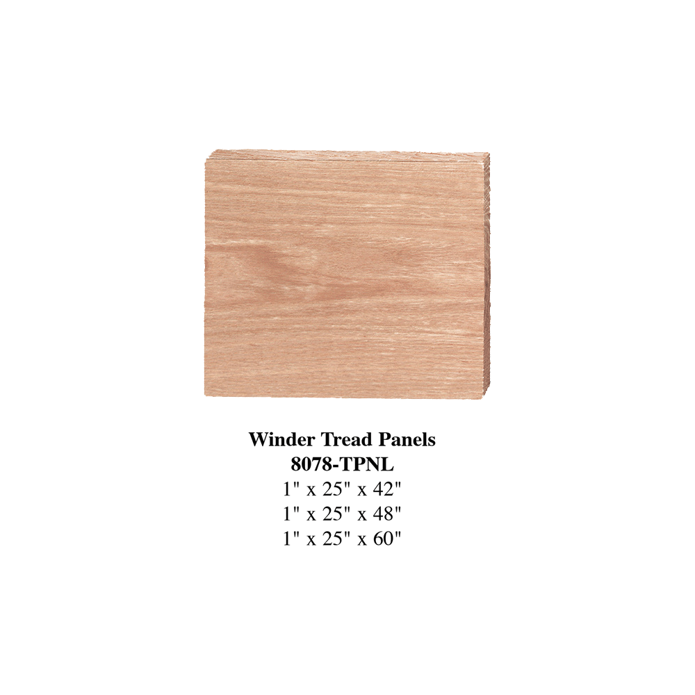 WINDER TREAD: 25" x 1" Stair Tread (8078 - TPNL) - Stair Parts USA